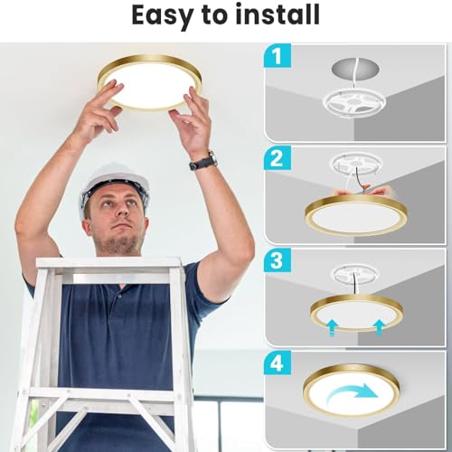 7 Inch Golden Flush Mount Ceiling Light