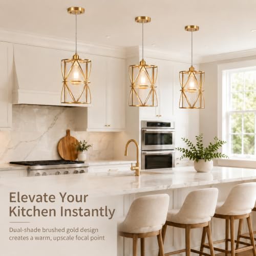 Brushed Gold Pendant Lights Kitchen Island