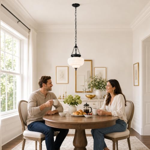 Vintage Matte Black Pendant Light for Kitchen Island