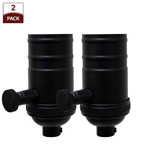 Vintage Turn Knob Dimmer Lamp Socket for Incandescent LED Bulbs (2 Count)