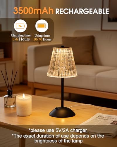 2 Pack Cordless Touch Table Lamp