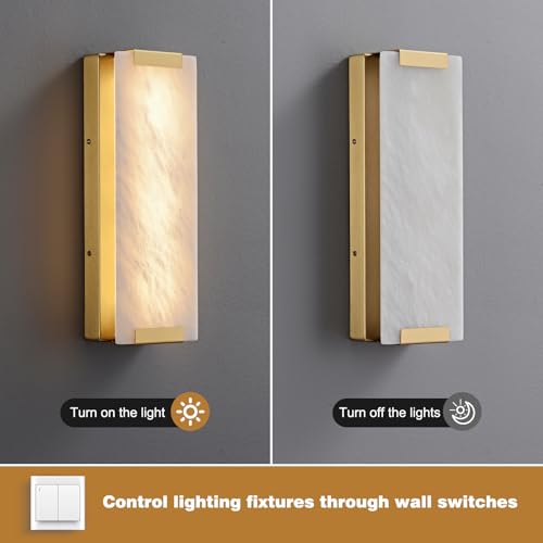 14.2" Alabaster Wall Sconce 2 (2 Count)