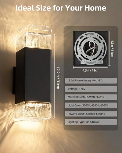 Dusk to Dawn Outdoor Wall Lights 2 Pack