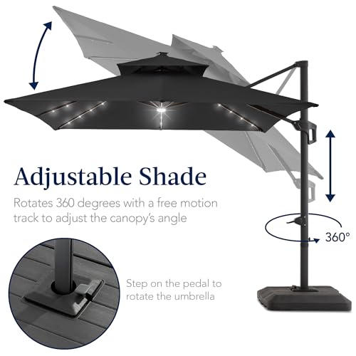 9x12ft LED Cantilever Patio Umbrella w