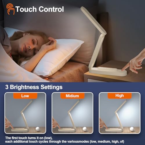 LED Desk Lamp for Office Home & Battery Operated Lamp Rechargeable Lamp Foldable & Portable Light