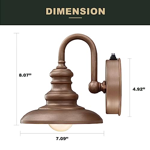 Dusk to Dawn Sensor Rustic Outdoor Gooseneck Barn Light Fixture