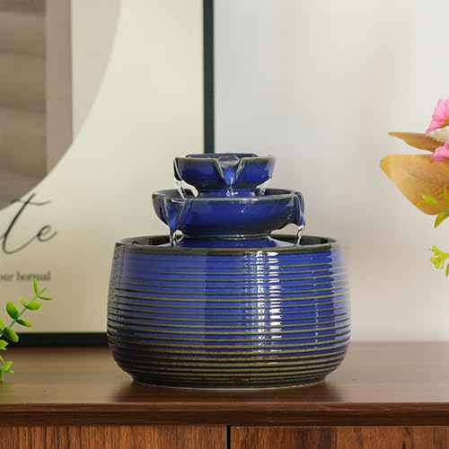 Outdoor and Indoor Water Feature Fountain Waterfall Tabletop Desktop mini Ceramic Garden Fountain