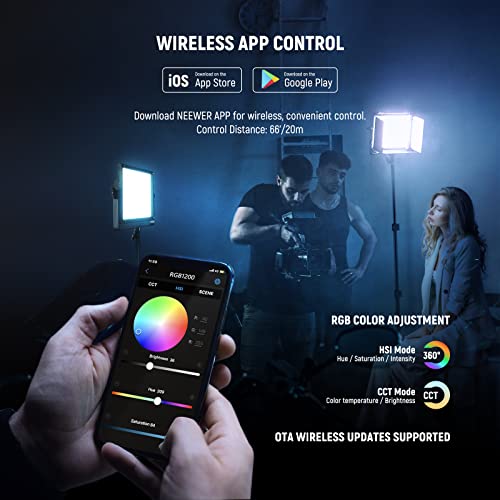 2 Pack RGB1200 LED Video Light with APP (2 Count)