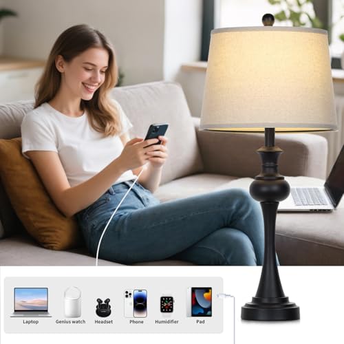 28.75" Black Modern Table Lamps for Living Room