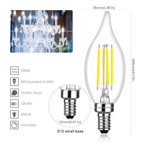 LED Candelabra Bulbs 60 Watt Equivalent (6 Count)
