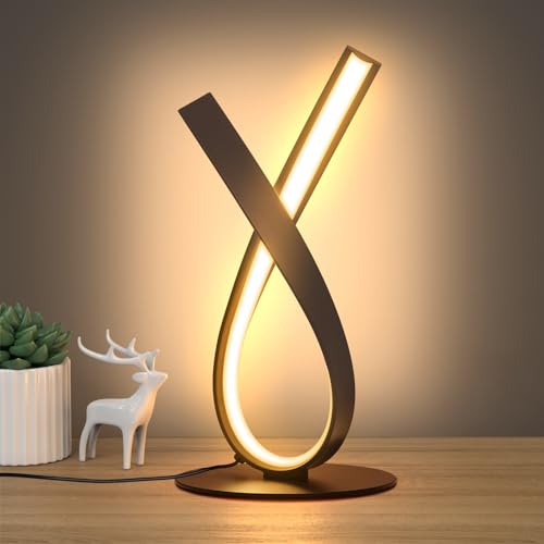 Black Spiral LED Table Lamp