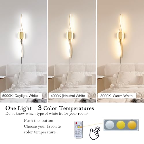 Modern Gold Plug in Wall Sconce Set of 2 (2 Count)