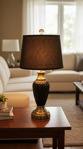 32312A Transitional Hardback Empire Shaped Spider Construction Lamp Shade in Black
