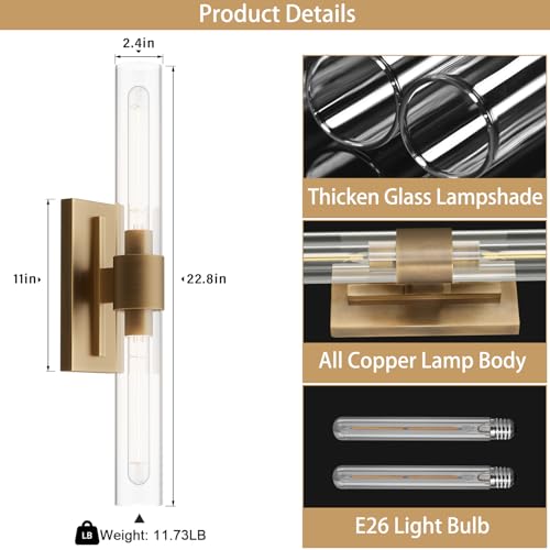 Gold Wall Sconces Set of Two (2 Count)