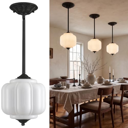 10 Inch Vintage Milk White Glass Ceiling Light Fixture
