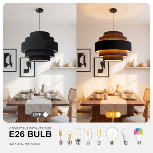 5 Tier Corduroy Pendant Light for Kitchen Island