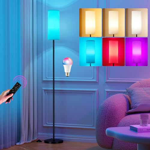 64'' Floor Lamps for Living Room with Remote Control and RGB + Stepless Dimmable Colors Temperature & Brightness
