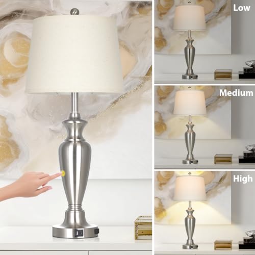 30" Tall Silver Table Lamp for Living Room
