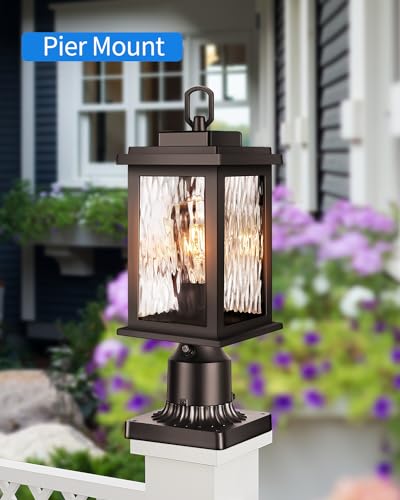 Oil Rubbed Bronze Dusk to Dawn Outdoor Post Lights 2 Pack (2 Count)