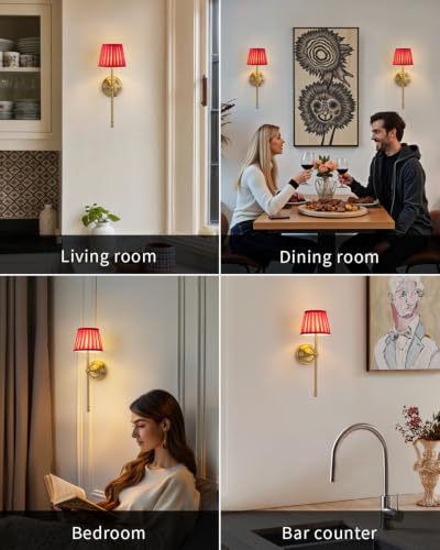 Gold Cordless Wall Sconces Set of 2 (2 Count)
