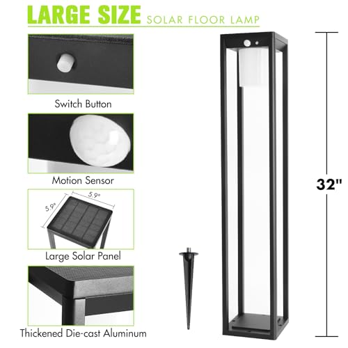 Solar Floor Lamp Outdoor Waterproof