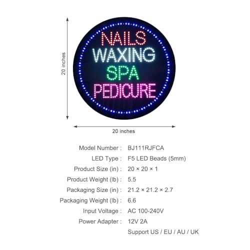 Nails Waxing Spa Pedicure Sign