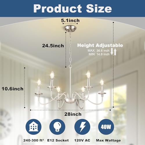 Modern Chandelier for Dining Room (6 Count)