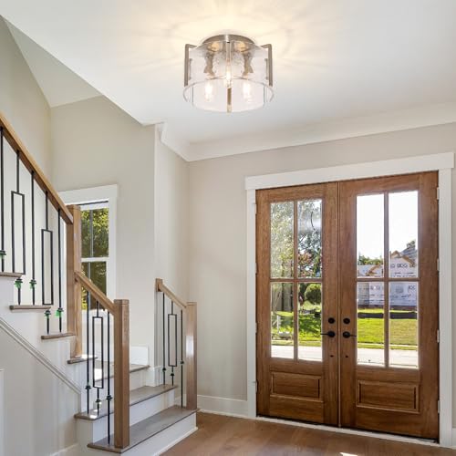 Modern 3 Light Semi Flush Mount Ceiling Light