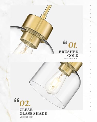 7" Brushed Gold Pendant Lights Kitchen Island