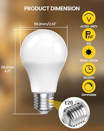 E26 LED Light Bulbs with Remote Control