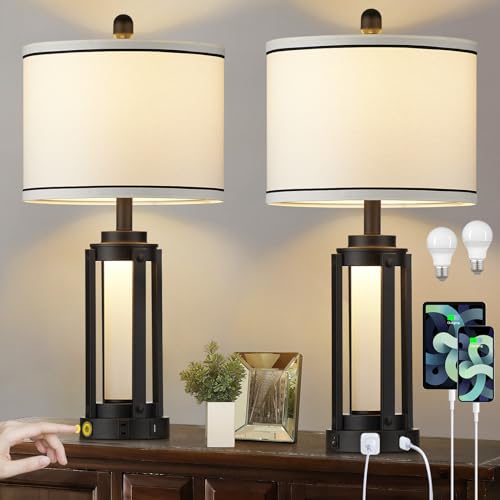 25" Modern Table Lamps Set of 2 (2 Count)