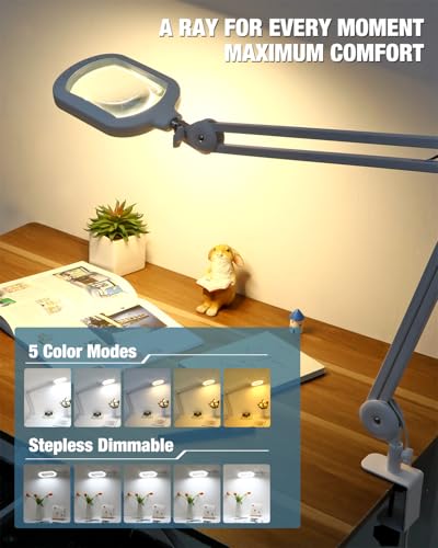 15X Magnifying Glass with Light and Stand