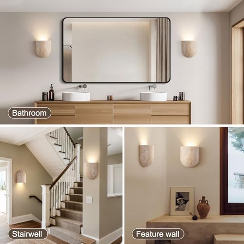 Natural Travertine Wall Sconce