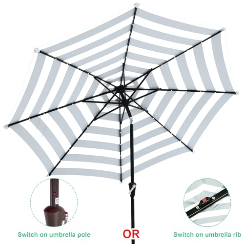 9' Patio Umbrella with Solar Lights
