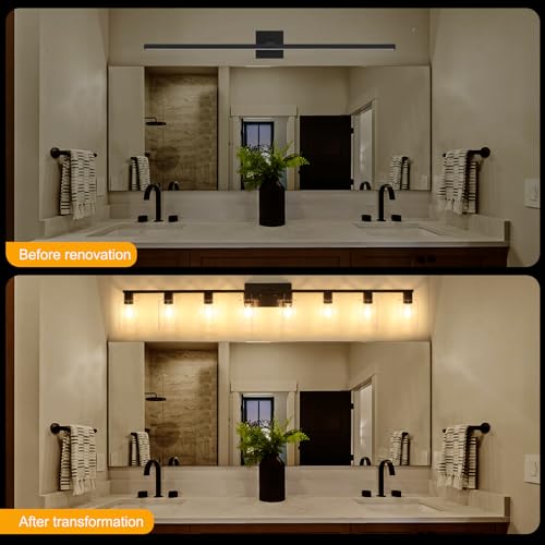 8 Light Black Vanity Light Fixtures