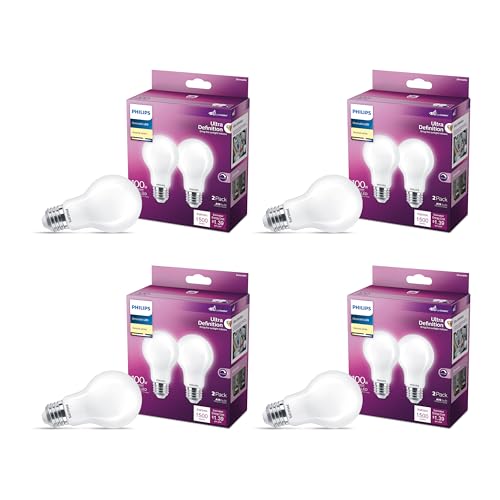 LED A19 Ultra Definition Frosted Dimmable LED Light Bulbs 8 (8 Count)
