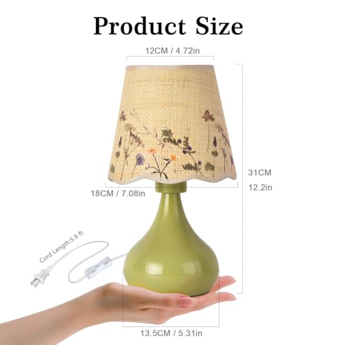 Green mall Bedside Cute Table Lamp for Bedroom