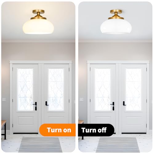 Mid Century Gold Ceiling Light with Hand