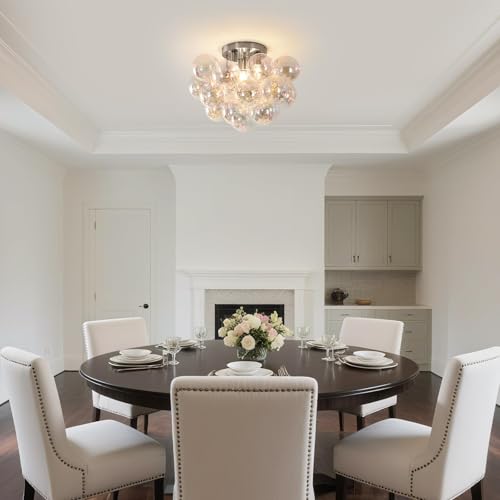 Brushed Nickel Flush Mount Ceiling Light Fixture