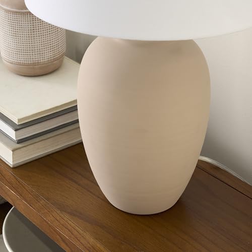 Home 23" Light Pink Ceramic Jar Table Lamp for Bedroom