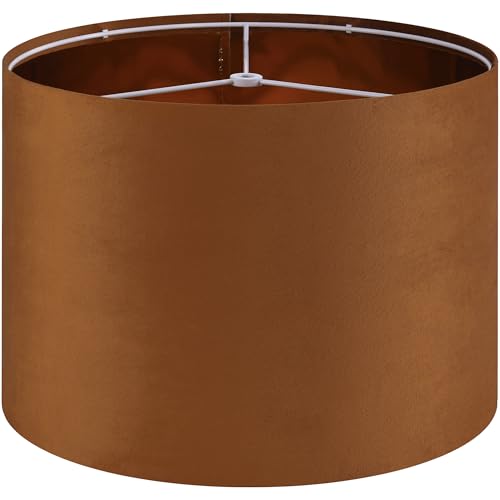 Large Burnt Orange Velvet Drum Replacement Lamp Shade