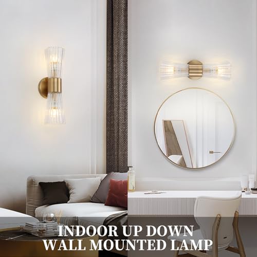 Mid Century Modern Wall Lights with Crystal Glass Shade