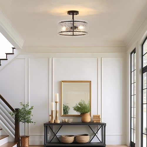 Black Semi Flush Mount Ceiling Light