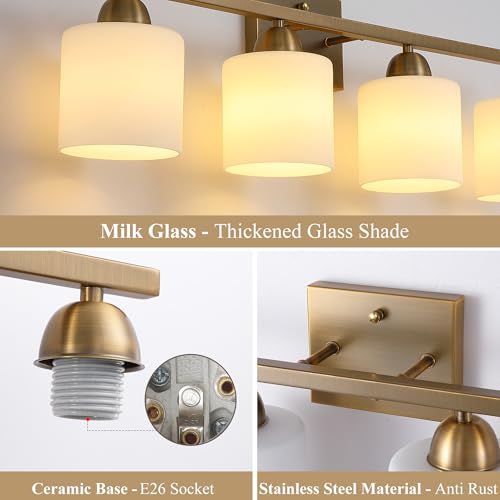 Milk Glass Vanity Lights for Bathroom