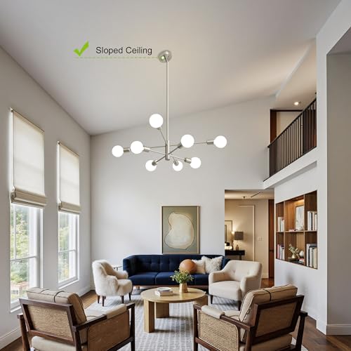 Chandeliers for Dining Room Brushed Nickel 8Light Modern Kitchen Chandelier