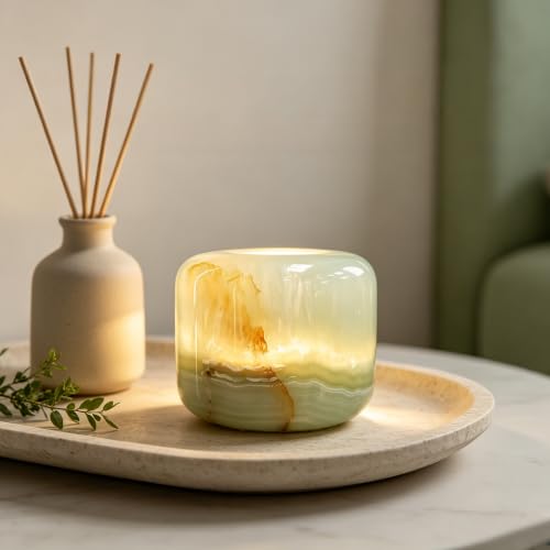 Natural Marble Lamp Cordless Touch Control Night Light 3