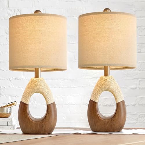 Boho Table Lamps Bedroom Living Room Set 2 (2 Count)