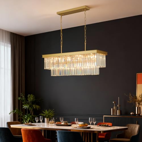 Gold Crystal Chandeliers for Dining Room