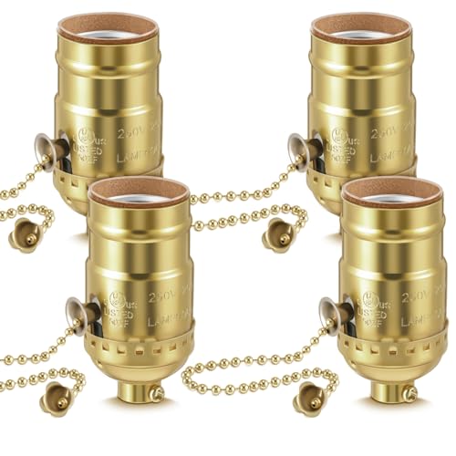4 Pcs Pull Chain Lamp Socket Replacement (4 Count)