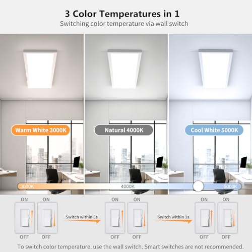 6Pack 1x4 LED Flat Panel Light Surface Mount Ceiling Fixture White (6 Count)